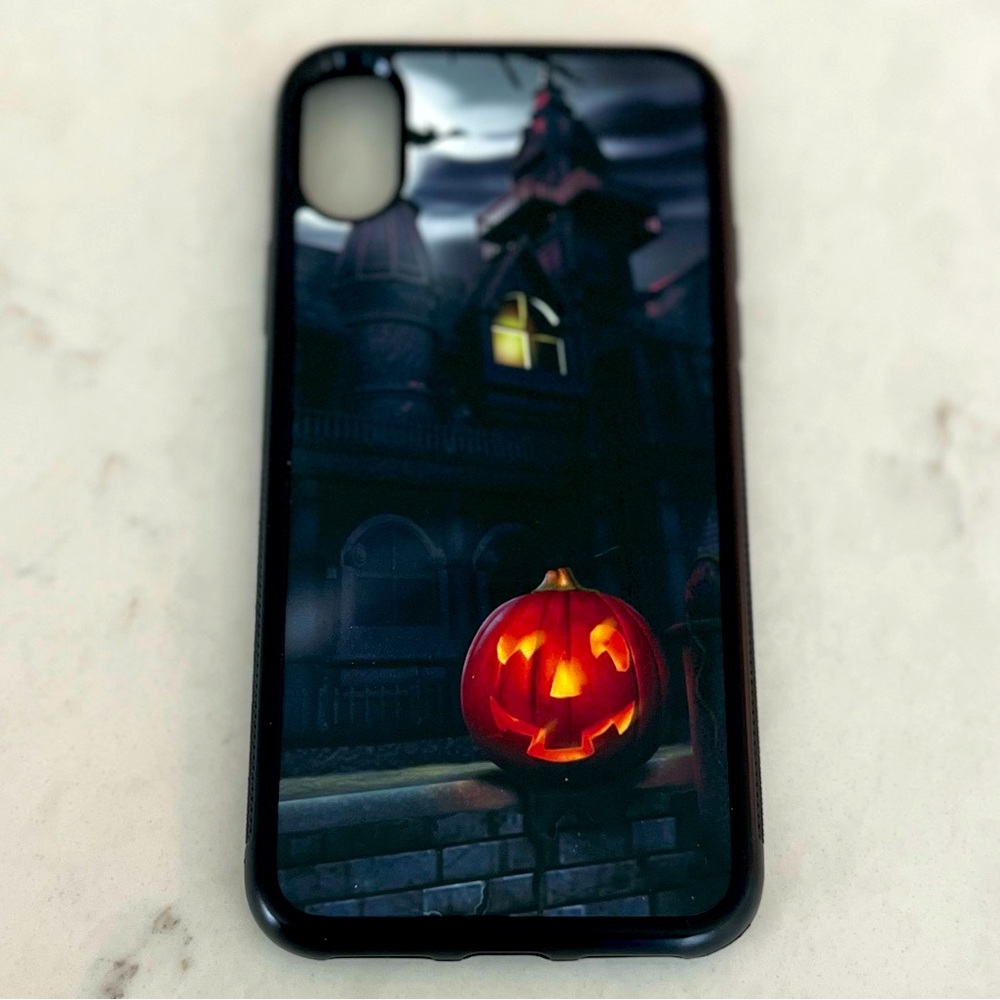 Halloween w/Spooky House & Pumpkin Hardshell Case - iPhone X